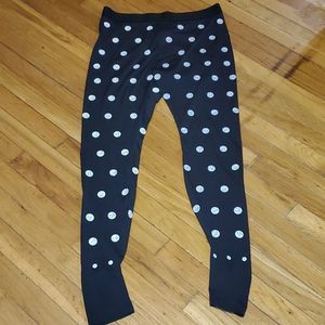 Zozo black pokla dot stirrup leggings size 7